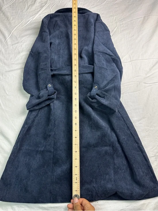 💙 Tommy Hilfiger Blue Corduroy Belted Shirt Dress Sz 6 8867-10 💙 - Picture 13 of 16